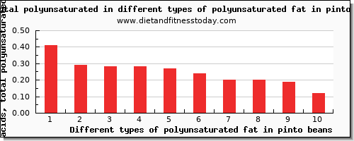 polyunsaturated fat in pinto beans fatty acids, total polyunsaturated per 100g